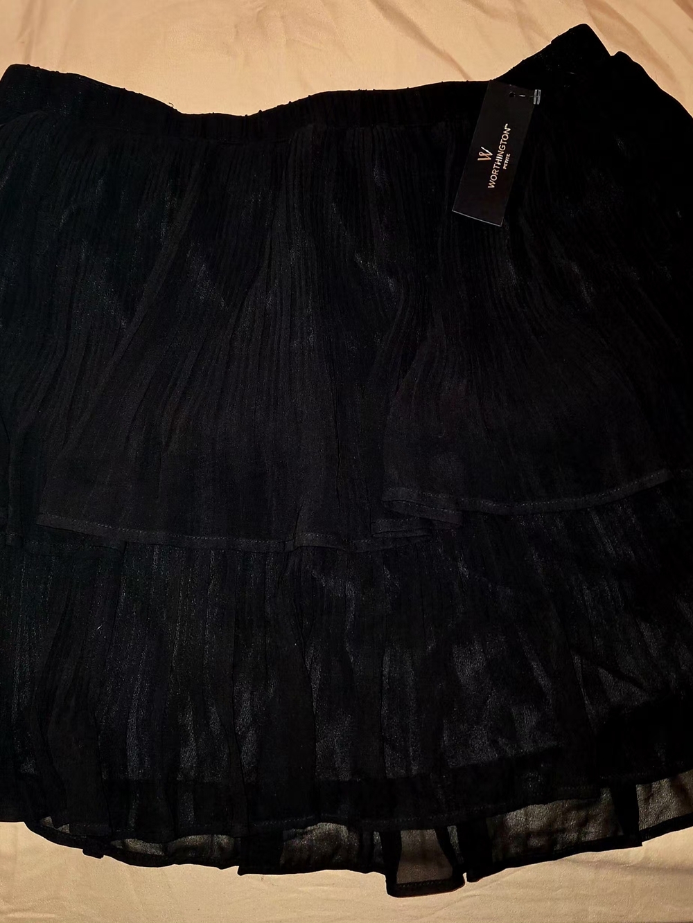 Worthington Black Tiered Circle Skirt